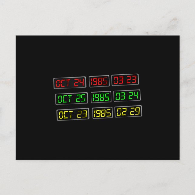 Tillbaka till 80-talet vid Time Travel Maskin Vykort (Framsida)