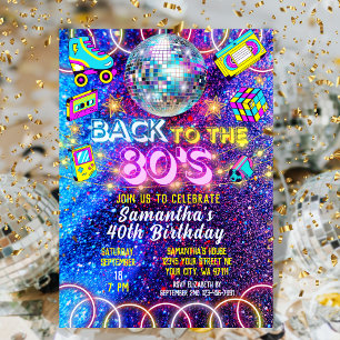 Tillbaka till 80-talets färgstarka, levande, Neon  Inbjudningar