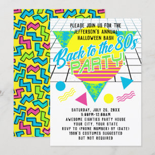 Tillbaka till 80-talets Geometric 1980-tal Party Inbjudningar