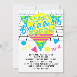 Tillbaka till 80-talets Geometric 1980-tal Party Inbjudningar