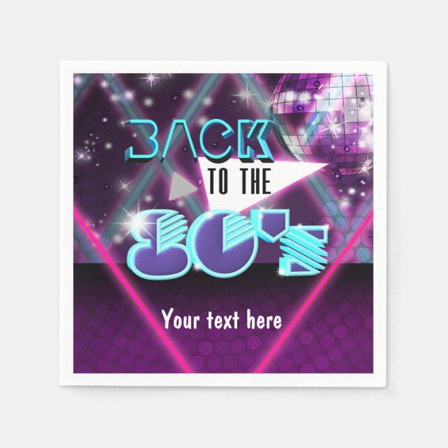 Tillbaka till 80-talets Glammiddag Cocktailsalongs Pappersservett (Framsidan)