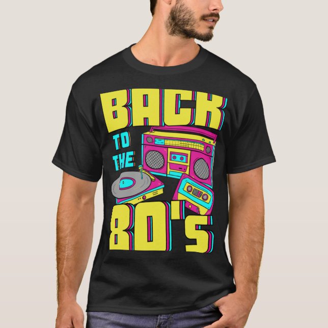 Tillbaka till 80-talets Temaparty för kostnadsprod T Shirt (Framsida)