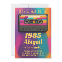 Tillbaka till 80-talets Vintage Födelsedagsinbjuda
