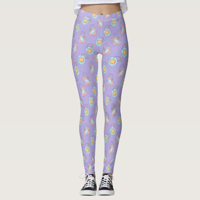 Tillbaka till 90-talet - färgstarkt Y2K Tamagotchi Leggings (Framsida)