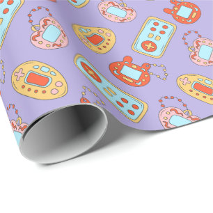 Tillbaka till 90-talet - färgstarkt Y2K Tamagotchi Presentpapper