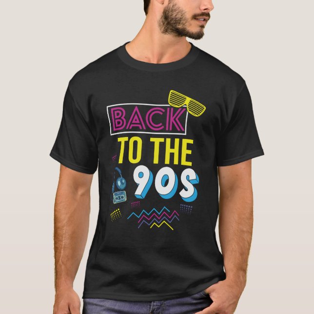 Tillbaka till 90-talet med Retro Groovy Bright Col T Shirt (Framsida)