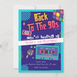 Tillbaka till 90-talet Modern Retro Födelsedag Inbjudningar