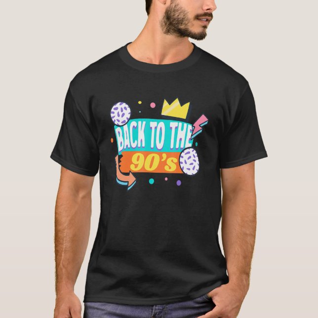 Tillbaka till 90-talet Musikkassett Boombox Retro T Shirt (Framsida)