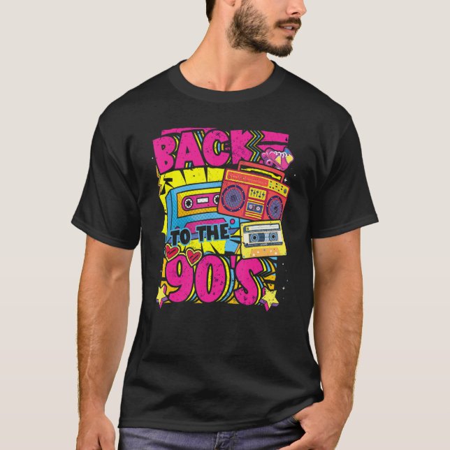 Tillbaka till 90-talets Disco Radio och Techno Era T Shirt (Framsida)