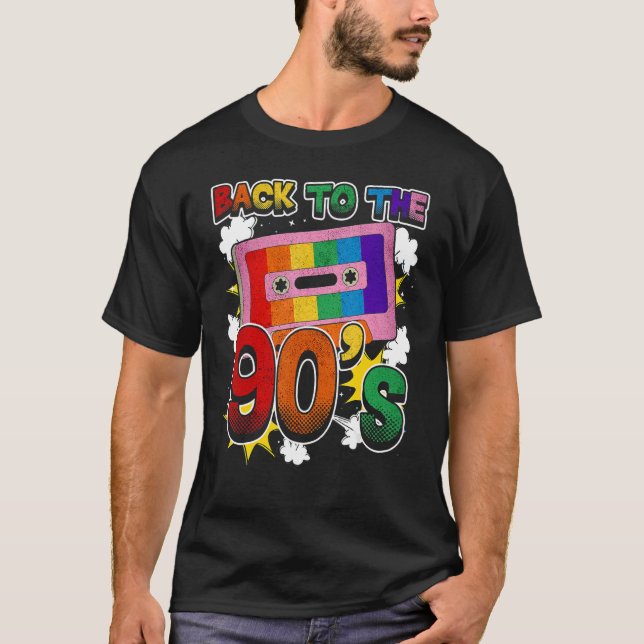 Tillbaka till 90-talets Disco Radio och Techno Era T Shirt (Framsida)