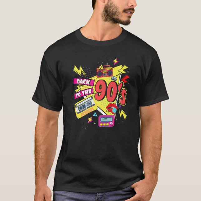 Tillbaka till 90-talets Disco Radio och Techno Era T Shirt (Framsida)