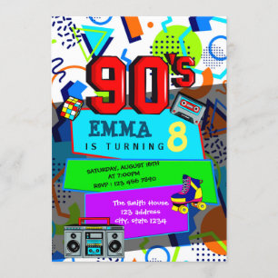 Tillbaka till 90-talets partiinbjudan inbjudningar