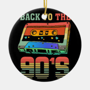 Tillbaka till 90-talets Retro Party 90er-kassett Julgransprydnad Keramik