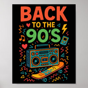 Tillbaka till 90-talets Retro Vintage Old school Poster