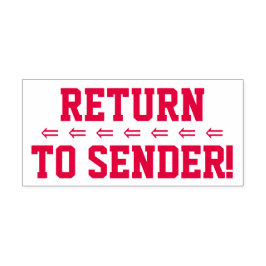 "Tillbaka till Avsändare!" & Arrows Rubber Frimärk Självfärgande Stämpel