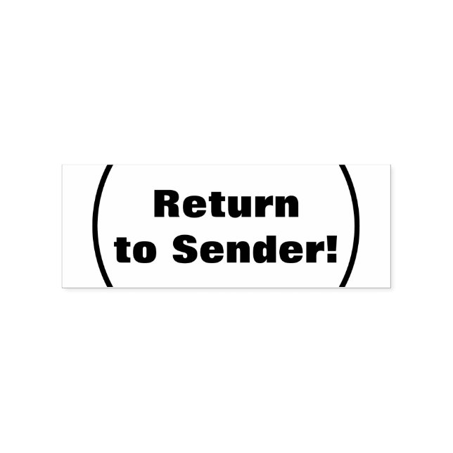 "Tillbaka till Avsändare!" + Kurvat Linjer! Stämpel (Tryck)