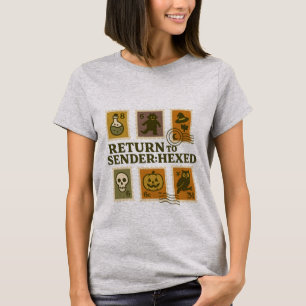 Tillbaka till avsändaren: Hexed Halloween Frimärke T Shirt