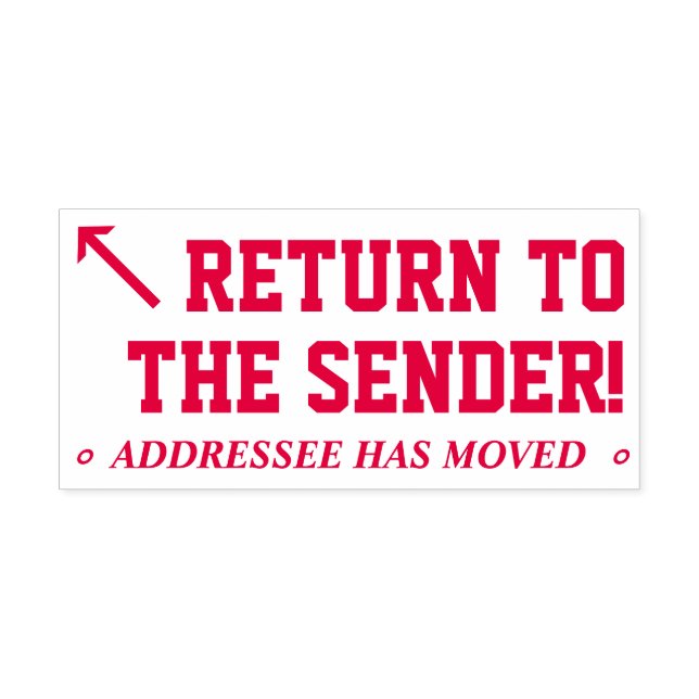 "Tillbaka till avsändaren!" Rubber Frimärke Självfärgande Stämpel (Design)