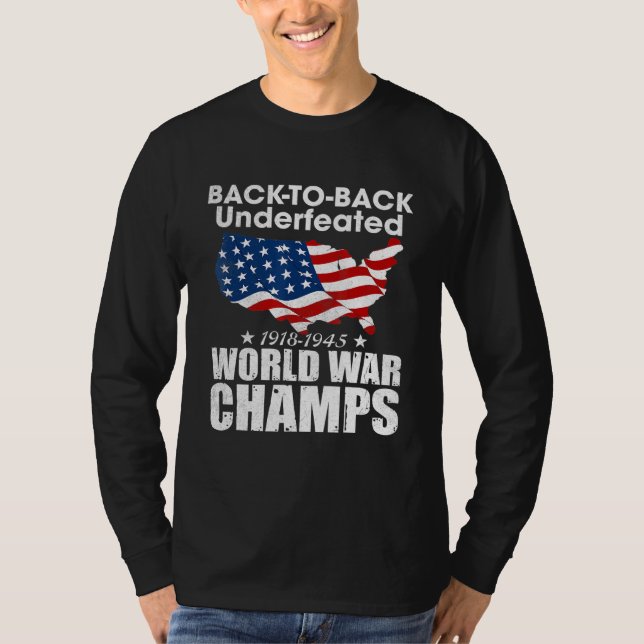 Tillbaka-till-back-Unbesegrad-World-Krig-Champs T Shirt (Framsida)