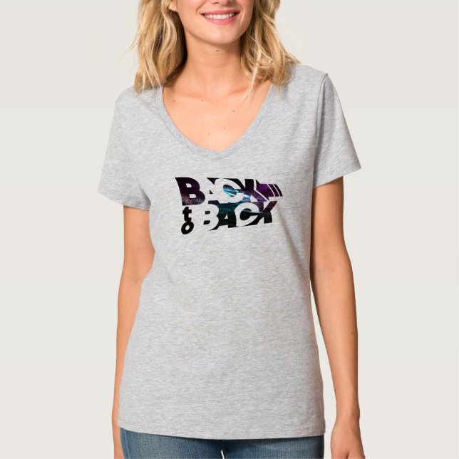 Tillbaka till Bakåt | Kvinnor i V-Nacke T Shirt (Framsida)