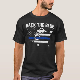 Tillbaka till Blue American, Cops, Handcuffs Polic T Shirt