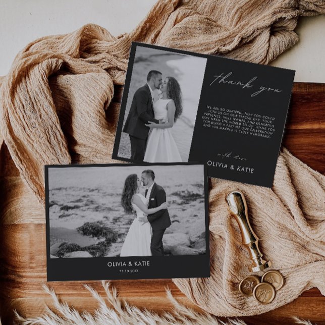 Tillbaka till Bröllop - tackkort Inbjudningar (Back Wedding Thank You Card)