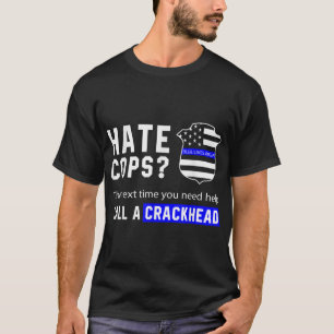Tillbaka till den blå tunna Flagga polis T Shirt