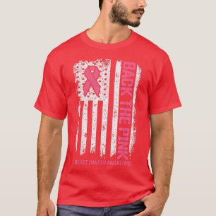 Tillbaka till den Rosa amerikanska Flagga Breast C T Shirt