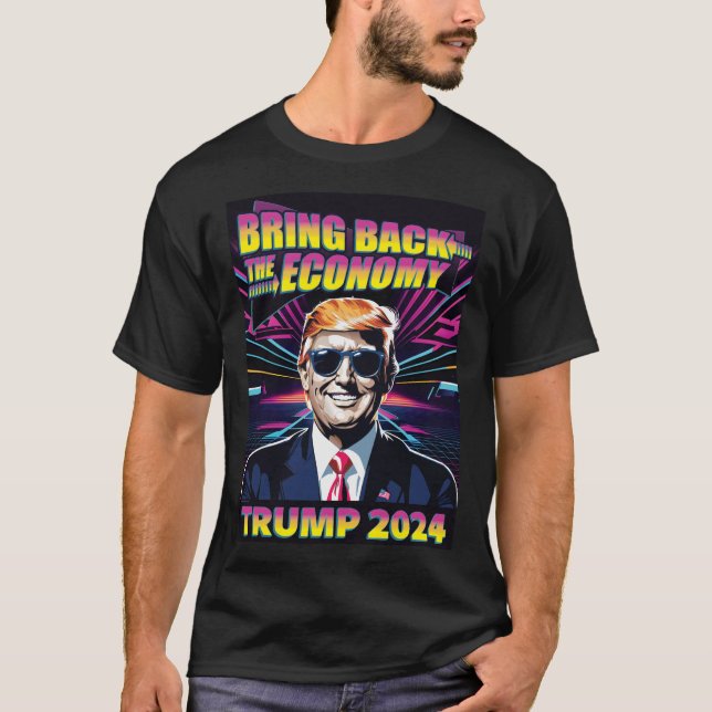 Tillbaka till ekonomin - 80-talets Coola Trump 202 T Shirt (Framsida)