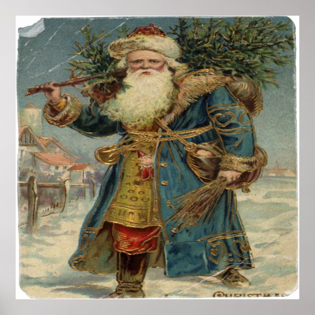 Tillbaka till Gamla konst.. Snöjul med Jultomten Poster (Framsidan)