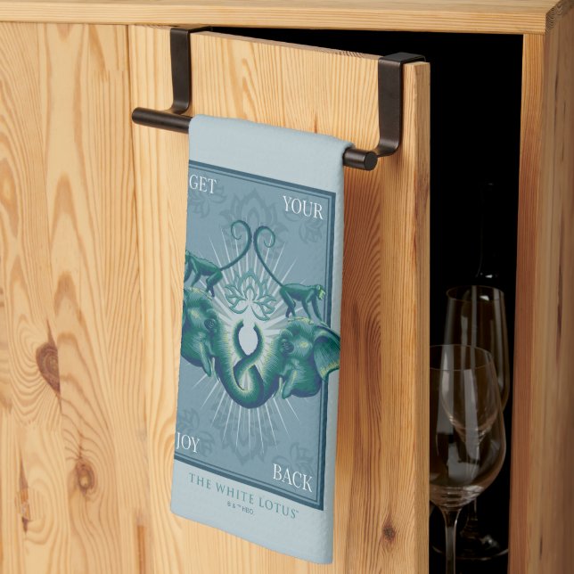 Tillbaka till glädjen - den vita lotus kökshandduk (Thirds Fold)