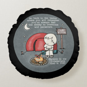 Tillbaka till grunden rund kudde