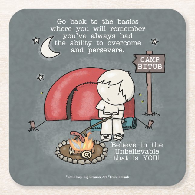 Tillbaka till grunden underlägg papper kvadrat (Framsidan)