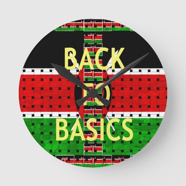 Tillbaka till Grunderna: Kenyas Flagga Theckes Wea Rund Klocka (Framsida)