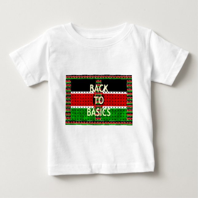 Tillbaka till Grunderna: Kenyas Flagga Theckes Wea T Shirt (Framsida)