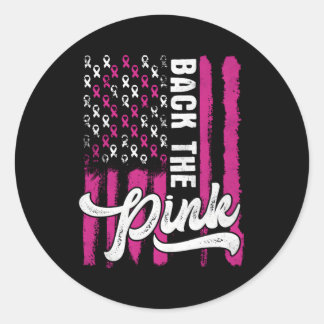 Tillbaka till K Breast Cancer Awareness USA flagga Runt Klistermärke