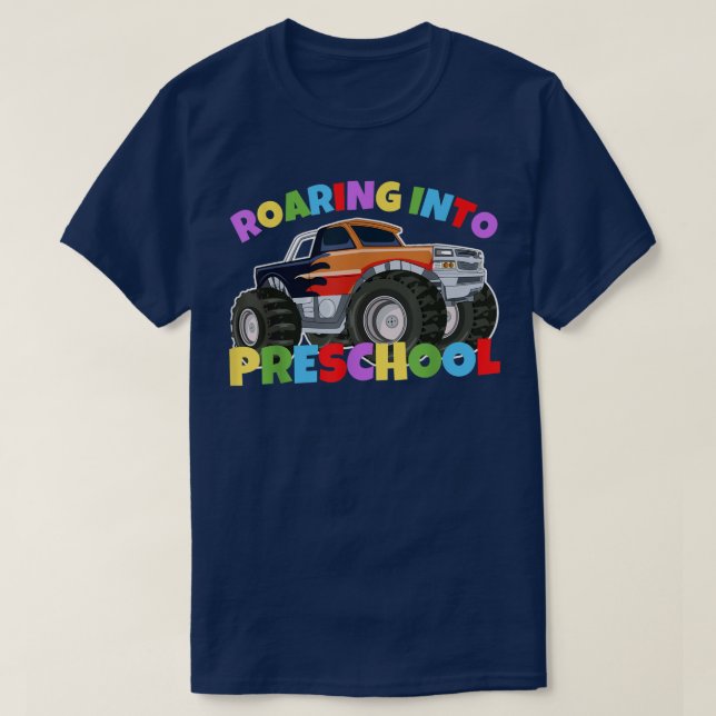 Tillbaka till Lastbil i Preschool Monster till sko T Shirt (Design framsida)