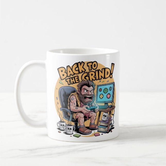 Tillbaka till Malandet Rolig Kontors Caveman Kaffemugg (Vänster)