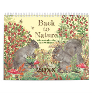 Tillbaka till naturen Djurillustrationer Söta och Kalender