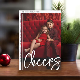 Tillbaka till Photo Modern Minimal Gräns Cheers Re Julkort