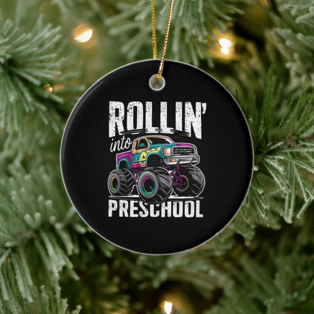 Tillbaka till Preschool Monster Lastbil till Schoo Julgransprydnad Keramik (Träd)