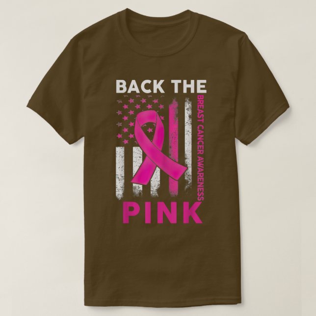 Tillbaka till Rosa Breast Cancer Awareness America T Shirt (Design framsida)