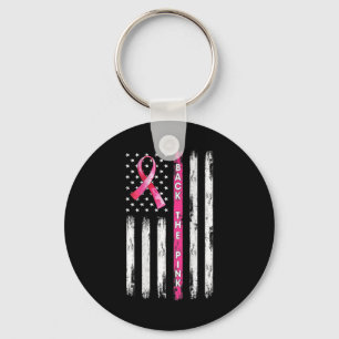 Tillbaka till Rosa Ribbon American Flagga Breast C Nyckelring