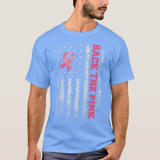 Tillbaka till Rosa Ribbon US Flagga Breast Cancer T Shirt