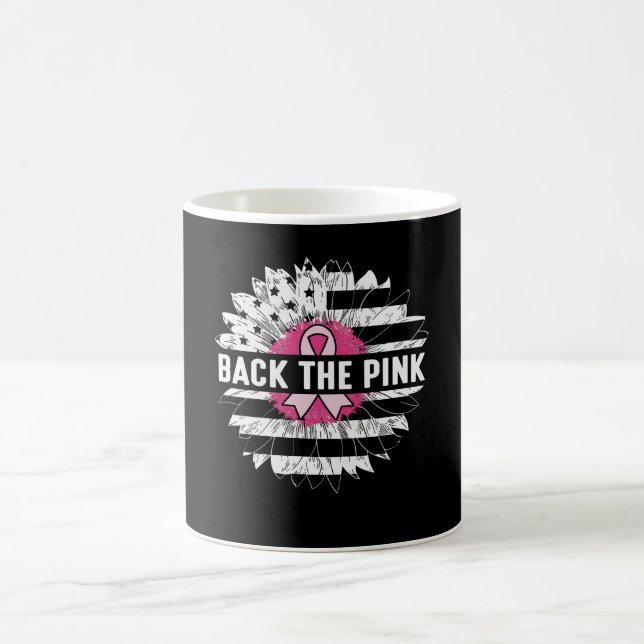 Tillbaka till Rosa Solrosbröstcancermedvetenhet Kaffemugg (Center)