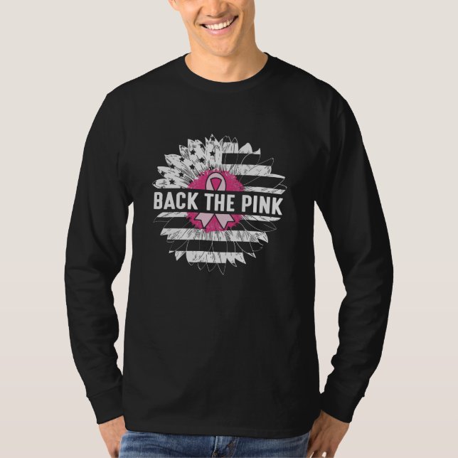Tillbaka till Rosa Solrosbröstcancermedvetenhet T Shirt (Framsida)