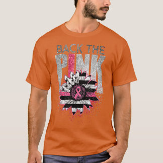 Tillbaka till Rosa Solroscancer Flagga Ribbon Brea T Shirt