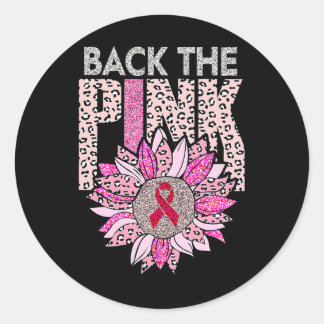 Tillbaka till Rosa Solrosleopard Breast Cancer Awa Runt Klistermärke