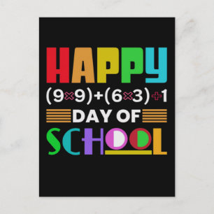 Tillbaka till skolan 100 dagar T-shirt design Vykort