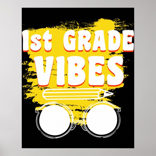 Tillbaka till skolan 1:a klassens stämning T-shirt Poster (Framsidan)